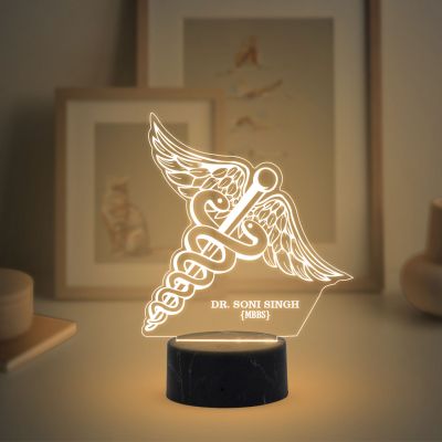 Customized Led Lamp Personalized with Name and Logo Warm White Color Gift For Doctors